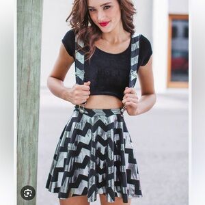 Blackmilk zigzag pinafore skater skirt.